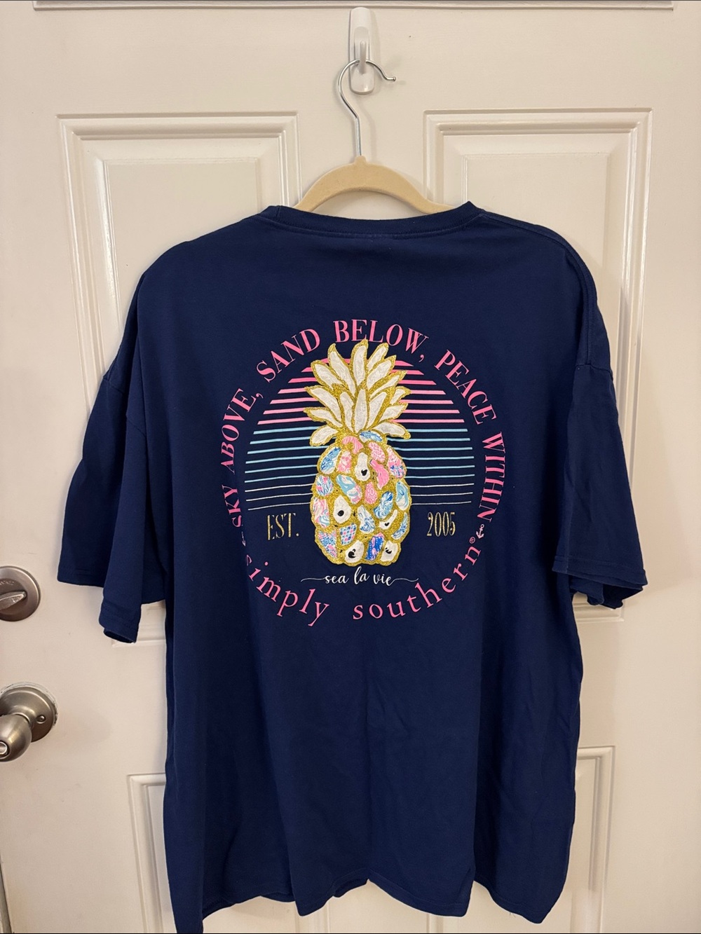 Simply Southern Navy Pineapple Sunset Graphic Tee